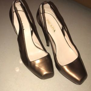 PRADA bronze heels! Barley worn size 37. Original